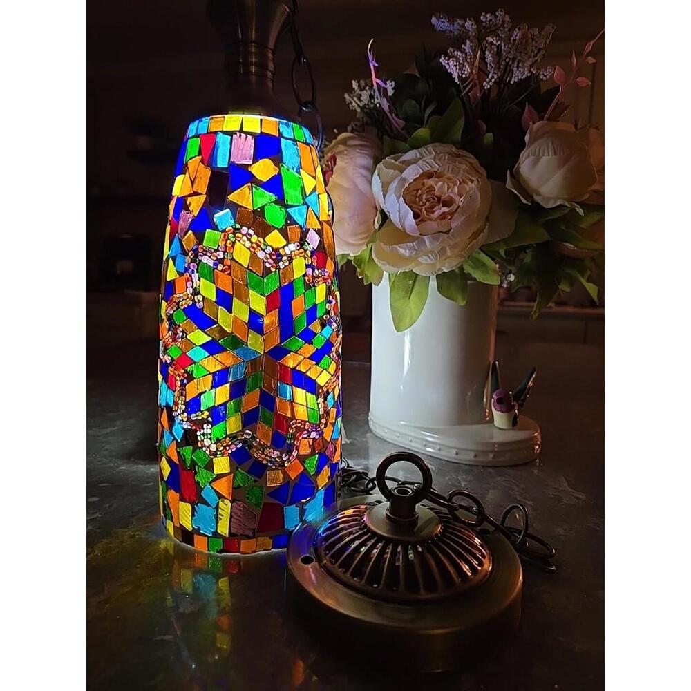 Mosaic hanging lamp handmade
